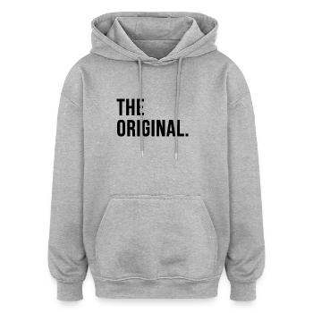 Vater und Sohn Partnerlook The Original The Remix - Oversized Unisex Hoodie - Grau meliert - Vorne - Noah (186cm)
