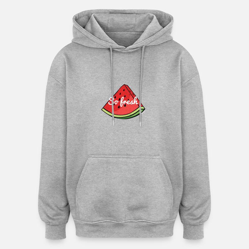 Donc pastèque fraîche - Sweat à capuche oversize unisexe - gris chiné
