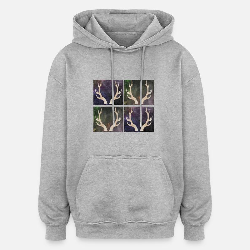 Bois de cerf - Sweat à capuche oversize unisexe - gris chiné