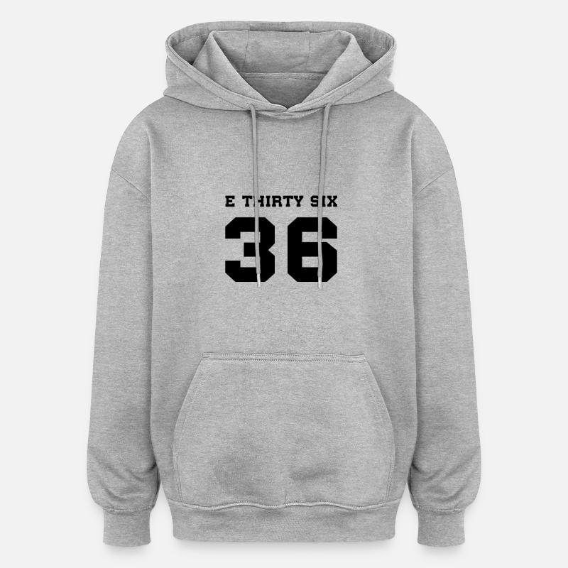 E36 E TRENTE SIX Noir - Sweat à capuche oversize unisexe - gris chiné