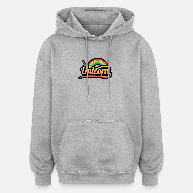 Einhorn Geschenk - Oversized Unisex Hoodie - Grau meliert