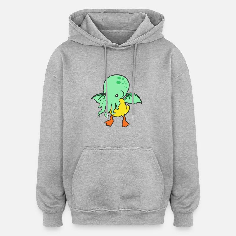 Kraken Grinchet 1000 - Sweat à capuche oversize unisexe - gris chiné