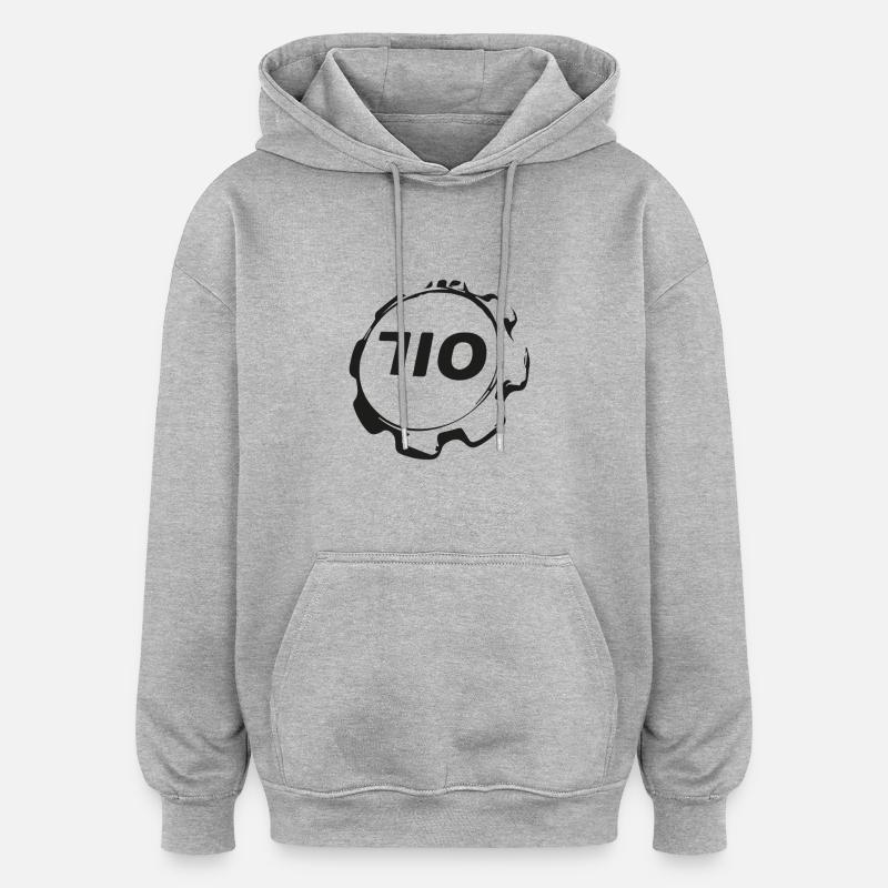 710er Deckel - Oversized Unisex Hoodie - Grau meliert