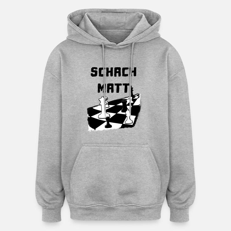 Checkmate Chessboard Chessplayer - Sweat à capuche oversize unisexe - gris chiné