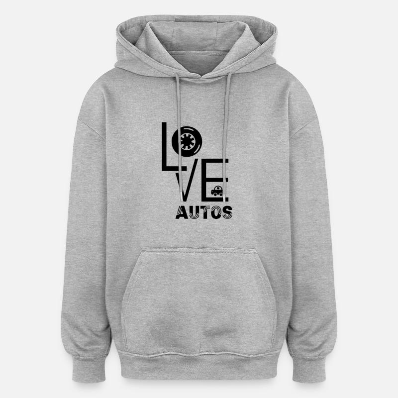 voiture - Sweat à capuche oversize unisexe - gris chiné