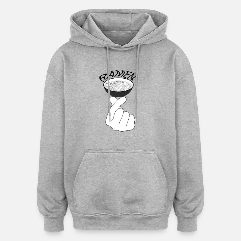 Ramen amant - Sweat à capuche oversize unisexe - gris chiné