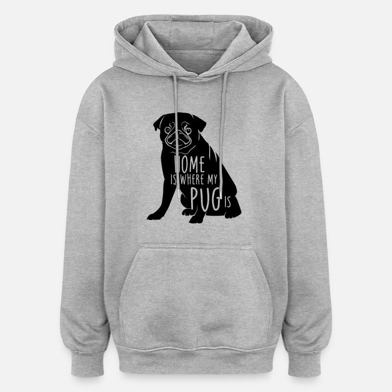 carlin - Sweat à capuche oversize unisexe - gris chiné