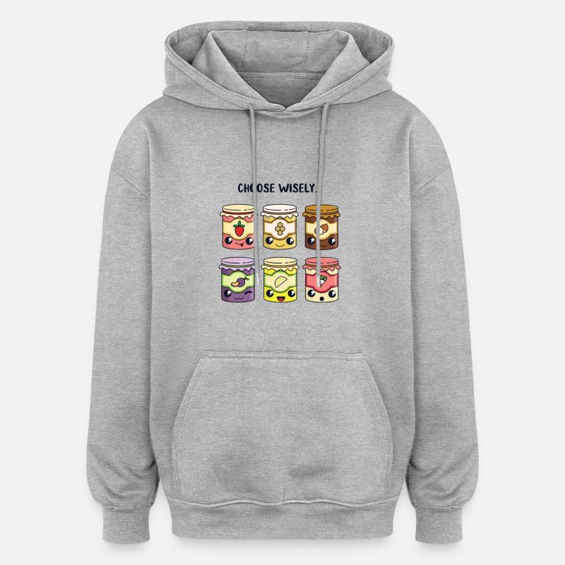 Confiture sucrée - Sweat à capuche oversize unisexe - gris chiné