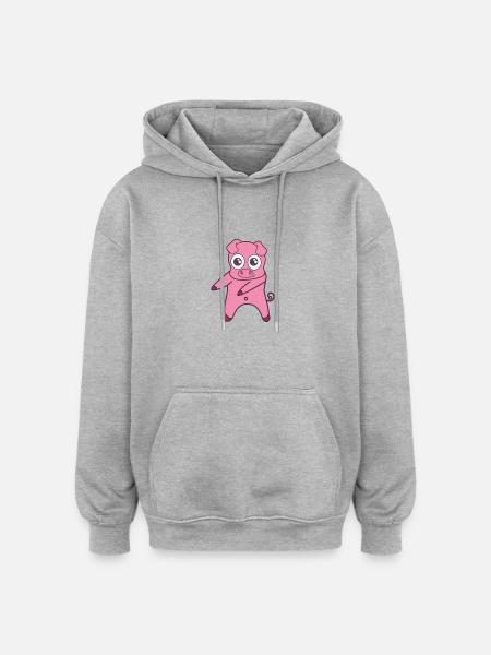 Floss Dance Move Pig - Oversized Unisex Hoodie - heather grey