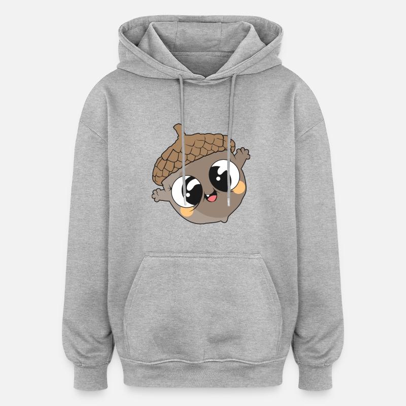Nut - Oversized Unisex Hoodie - Grau meliert