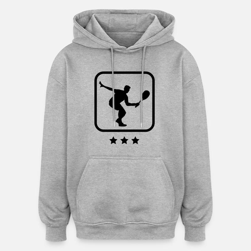 squash_logo___f1 - Sweat à capuche oversize unisexe - gris chiné