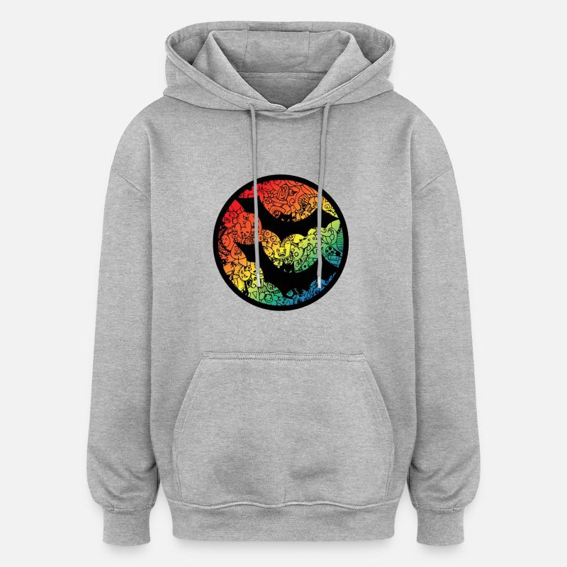 Chauves-souris Comic - Sweat à capuche oversize unisexe - gris chiné