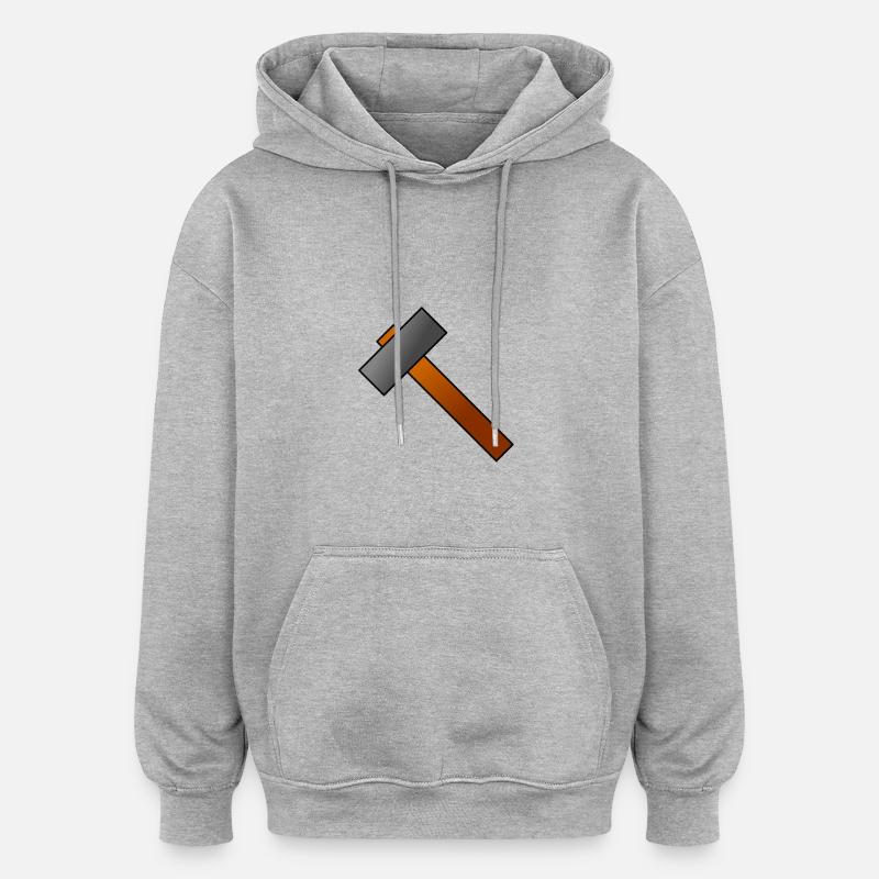 Marteau d'artisan - Sweat à capuche oversize unisexe - gris chiné