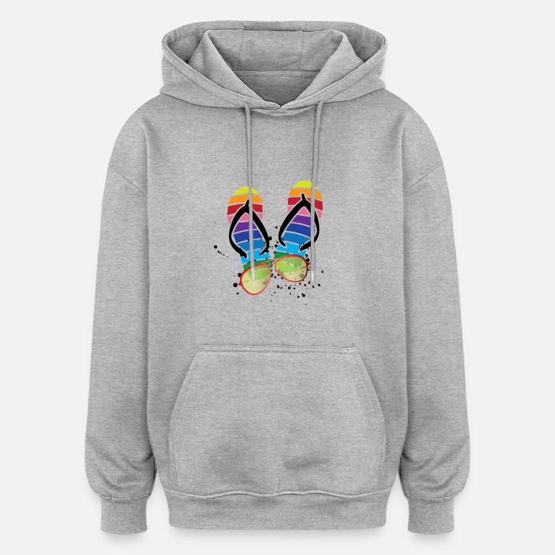 Summer Vibes Flip Flops Lunettes - Sweat à capuche oversize unisexe - gris chiné