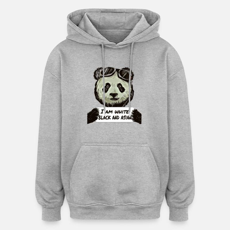 Cool Pilote Panda - Sweat à capuche oversize unisexe - gris chiné