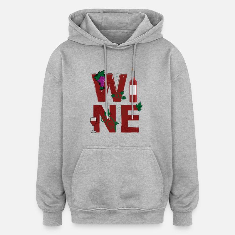 VIN / VIN - Sweat à capuche oversize unisexe - gris chiné