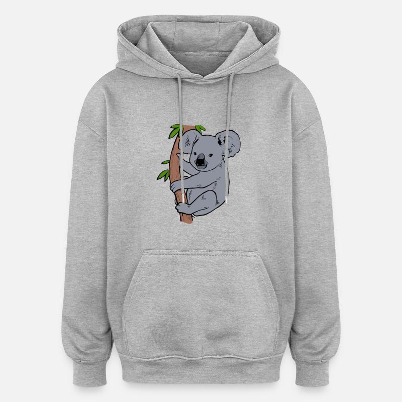 Koala - Sweat à capuche oversize unisexe - gris chiné