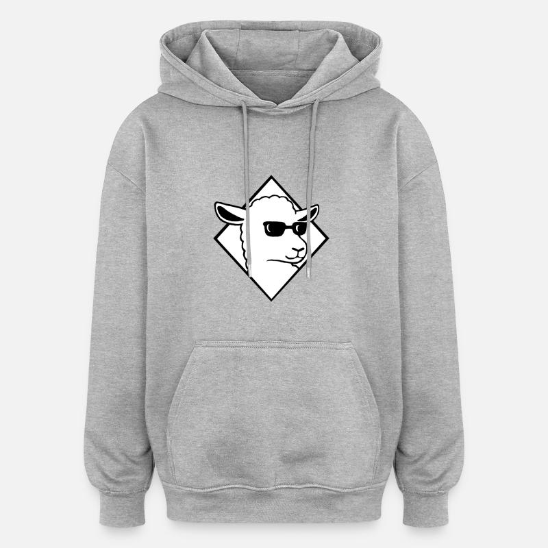 Schaf - Oversized Unisex Hoodie - Grau meliert