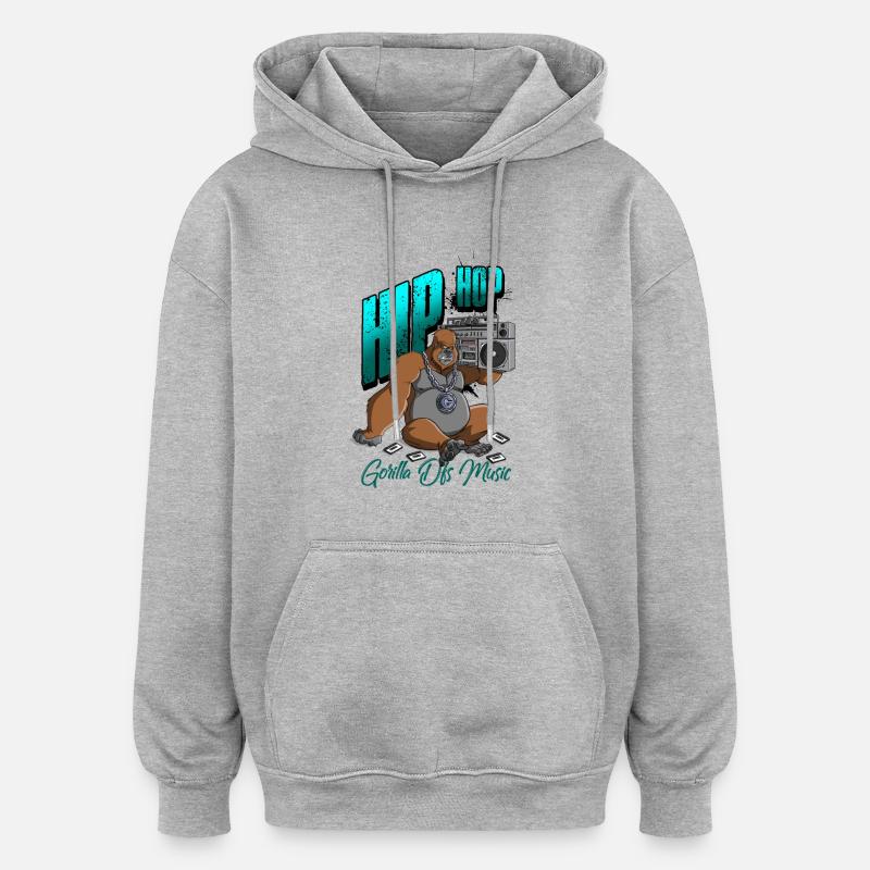 Gorilla Music Dfs - Oversized Unisex Hoodie - heather grey
