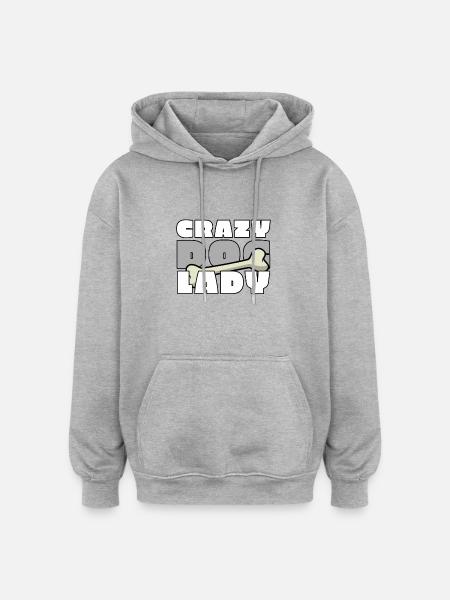 Crazy dog lady - Oversized Unisex Hoodie - heather grey