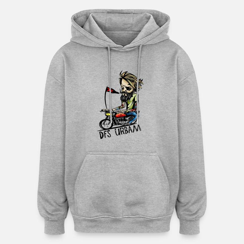 Dfs Urban - urbain - Sweat à capuche oversize unisexe - gris chiné