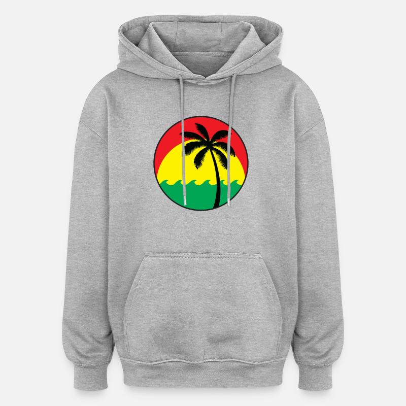 Logo Reggae - Sweat à capuche oversize unisexe - gris chiné