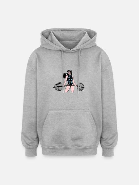 Women strength training - Oversized Unisex Hoodie - heather grey