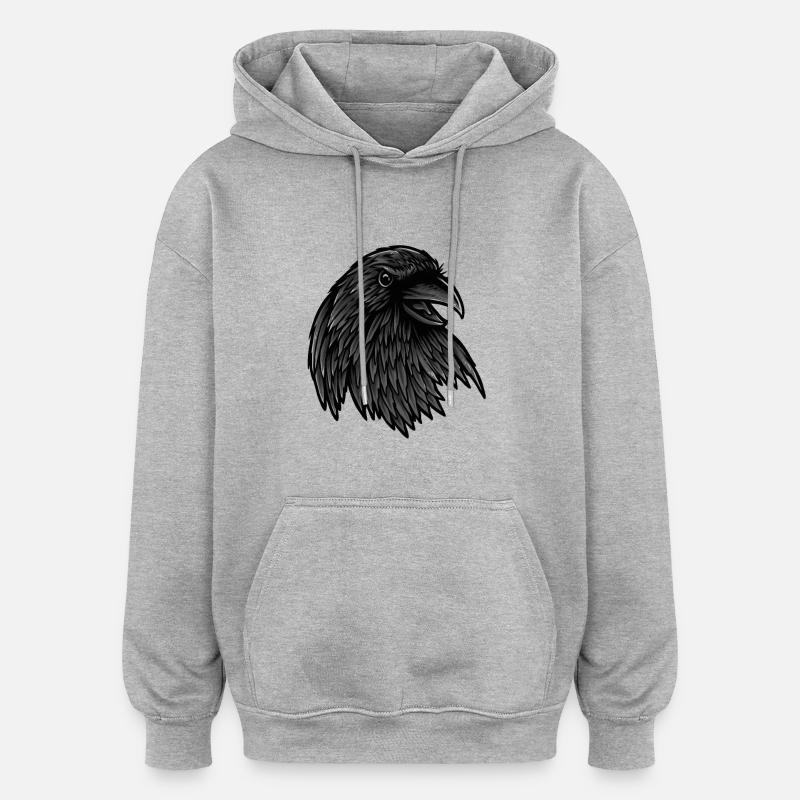Raven Raven - Sweat à capuche oversize unisexe - gris chiné