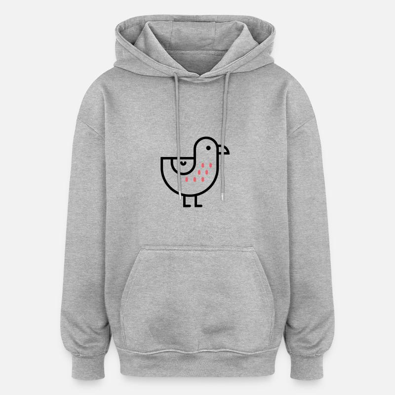 Süßer Vogel - Oversized Unisex Hoodie - Grau meliert