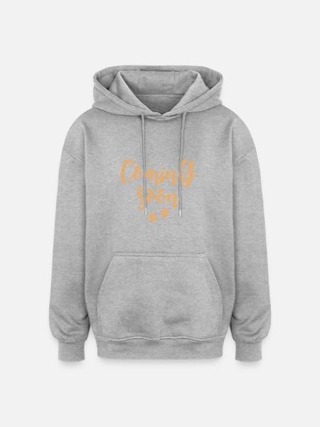 Coming Soon/Schwangerschaft - Oversized Unisex Hoodie - Grau meliert