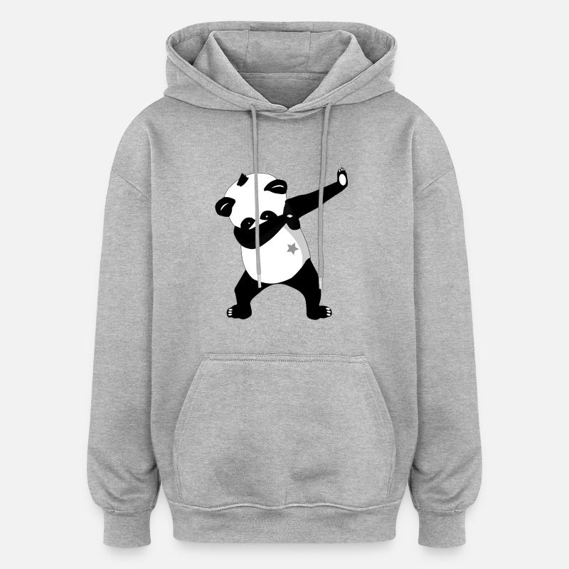 Dabbing Panda Panda - Oversized Unisex Hoodie - heather grey