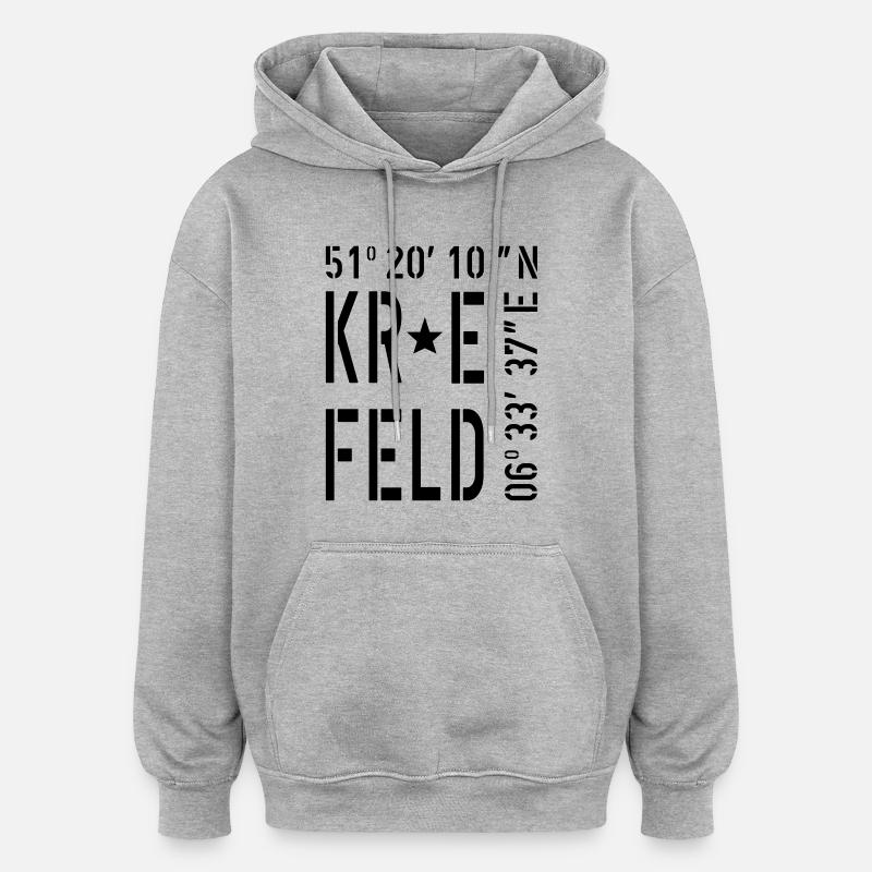 Krefeld - Sweat à capuche oversize unisexe - gris chiné