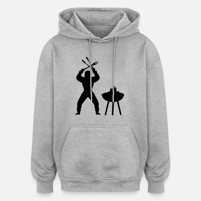 grillen - Oversized Unisex Hoodie - Grau meliert