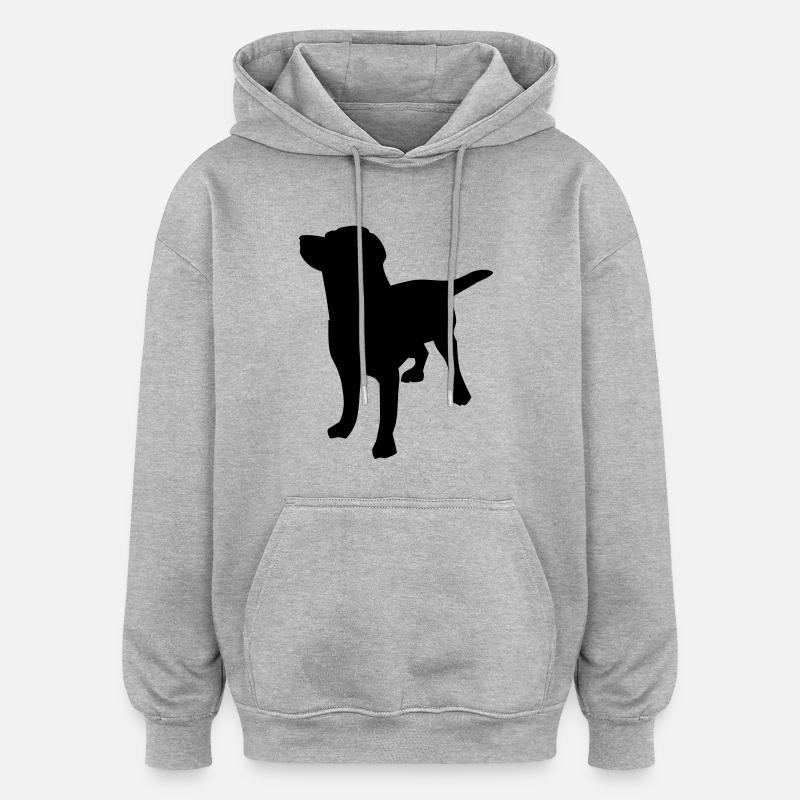 hund - Oversized Unisex Hoodie - Grau meliert
