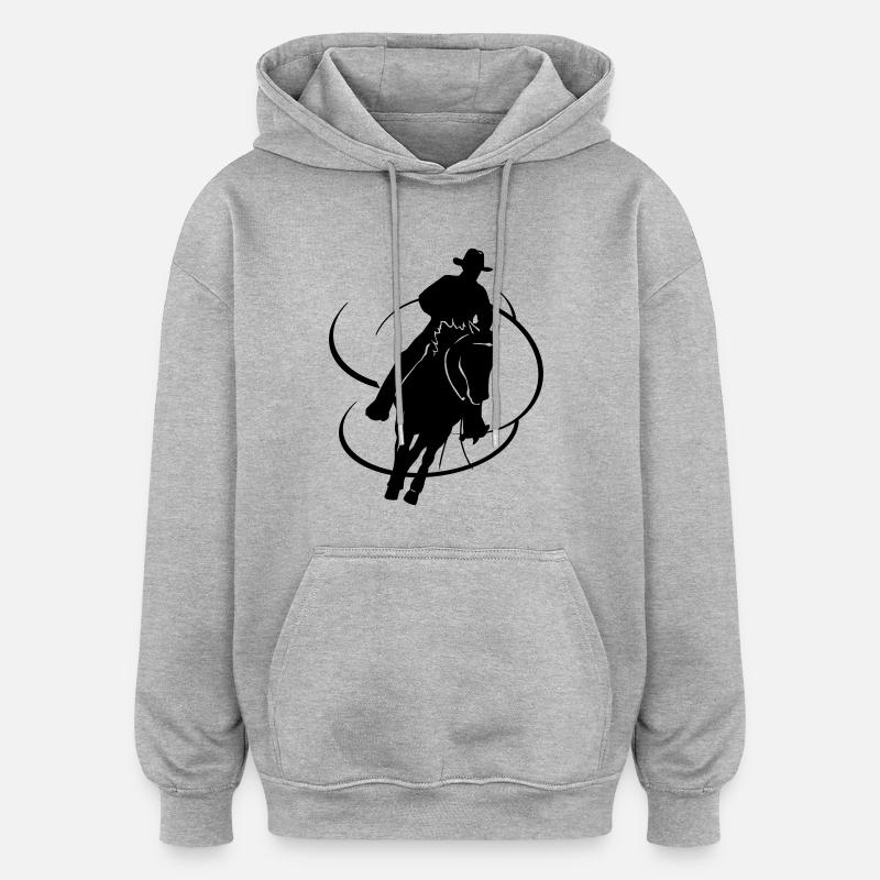 Westernriding - Sweat à capuche oversize unisexe - gris chiné