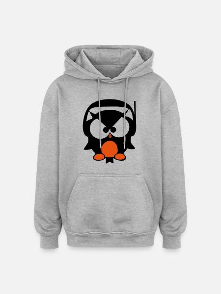 beat owl - beat eule - Oversized Unisex Hoodie - Grau meliert