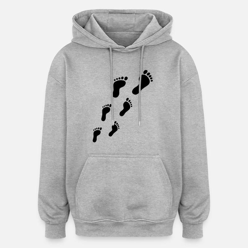 Pieds - Sweat à capuche oversize unisexe - gris chiné