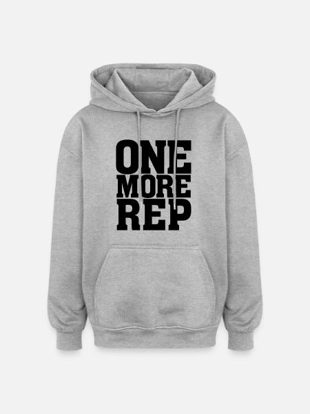 One More Rep(etition) - Oversized Unisex Hoodie - Grau meliert