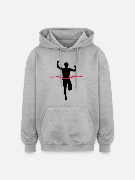 Courir - Sweat à capuche oversize unisexe - gris chiné