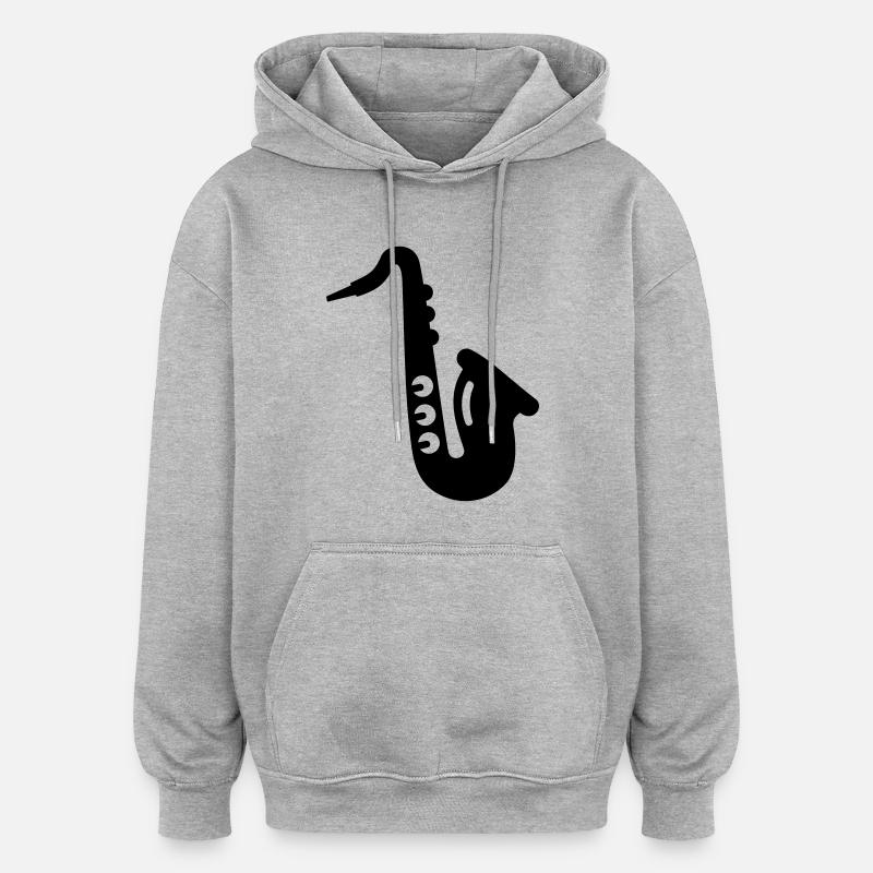Saxophone - Sweat à capuche oversize unisexe - gris chiné