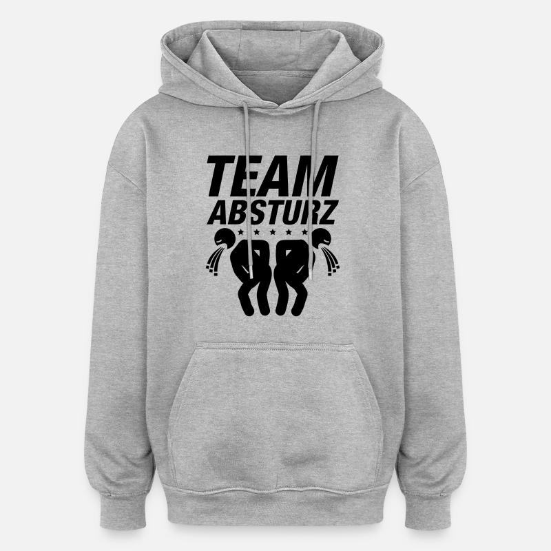 team_absturz_by1 - Oversized Unisex Hoodie - Grau meliert