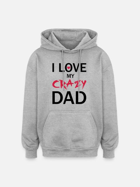 Love Dad - Oversized Unisex Hoodie - Grau meliert
