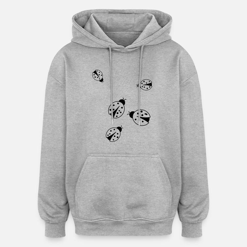 coccinelle_ce2 - Sweat à capuche oversize unisexe - gris chiné