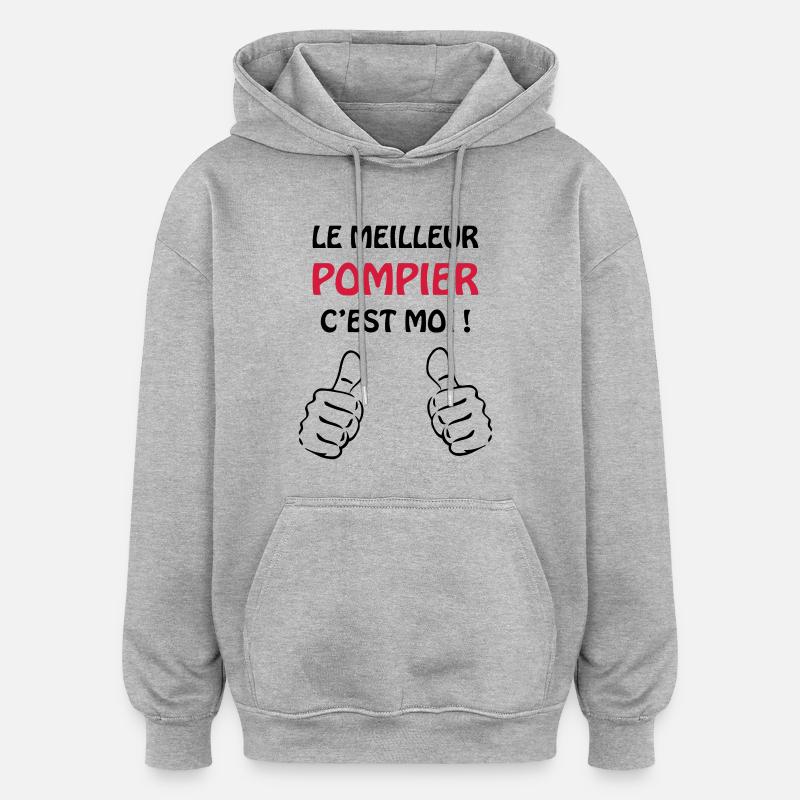 Pompier / Feu / Sécurité / Pompière / Urgences - Oversized Unisex Hoodie - heather grey