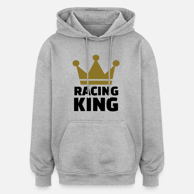 Autorennen - Oversized Unisex Hoodie - Grau meliert