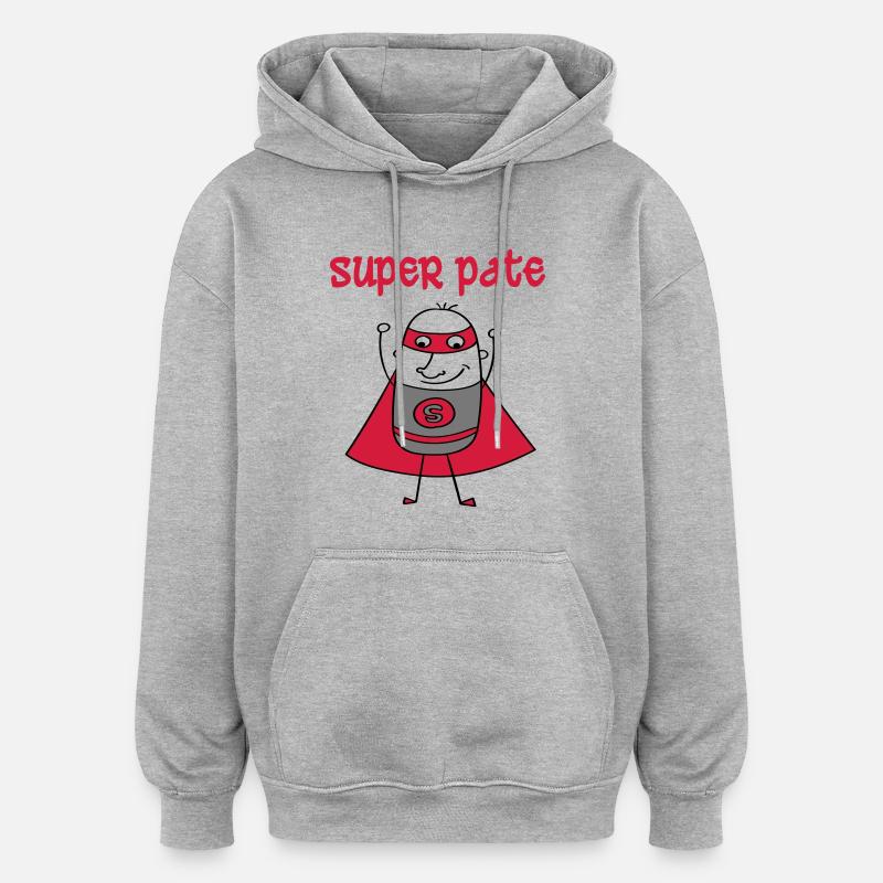 Super pate - Sweat à capuche oversize unisexe - gris chiné