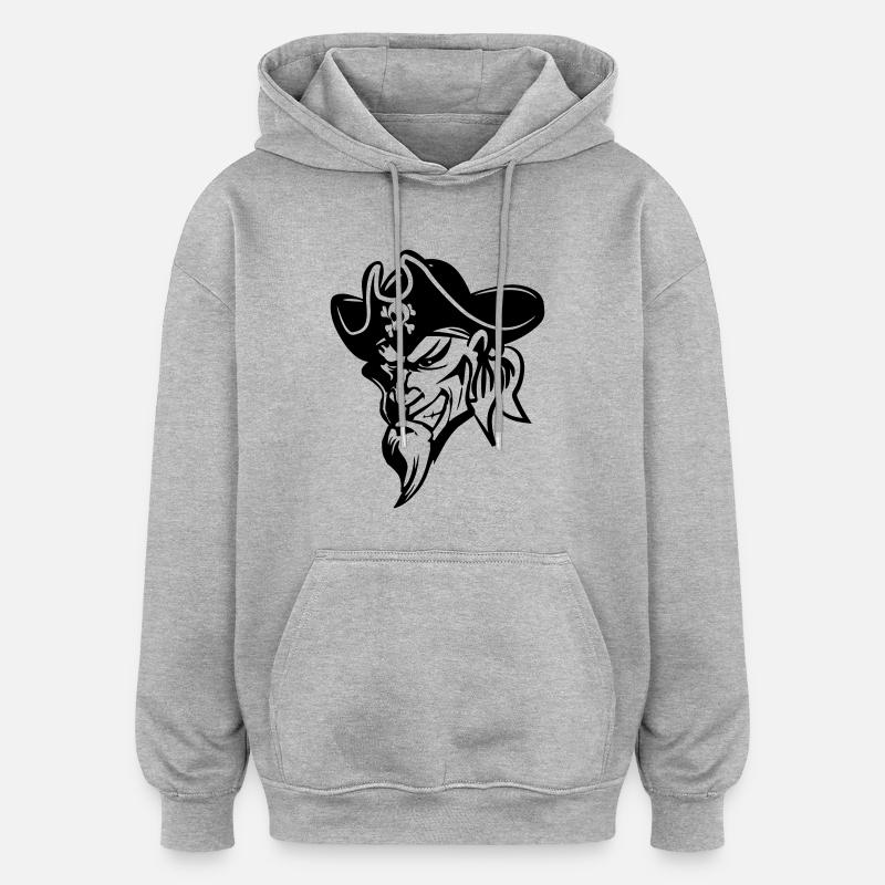Pirate evil - Oversized Unisex Hoodie - heather grey