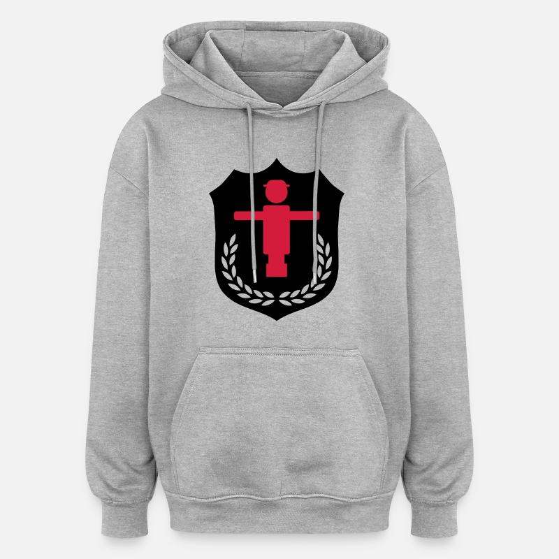 kicker_wappen_02 - Sweat à capuche oversize unisexe - gris chiné