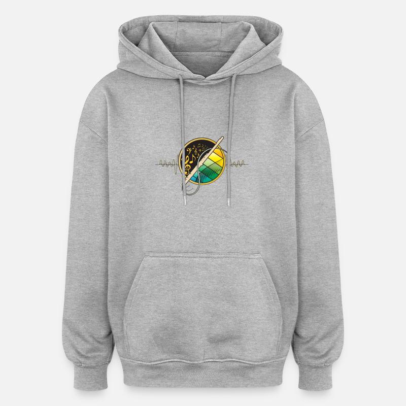 Querflöte - Oversized Unisex Hoodie - Grau meliert