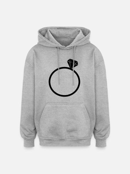 diamantring - Oversized Unisex Hoodie - Grau meliert